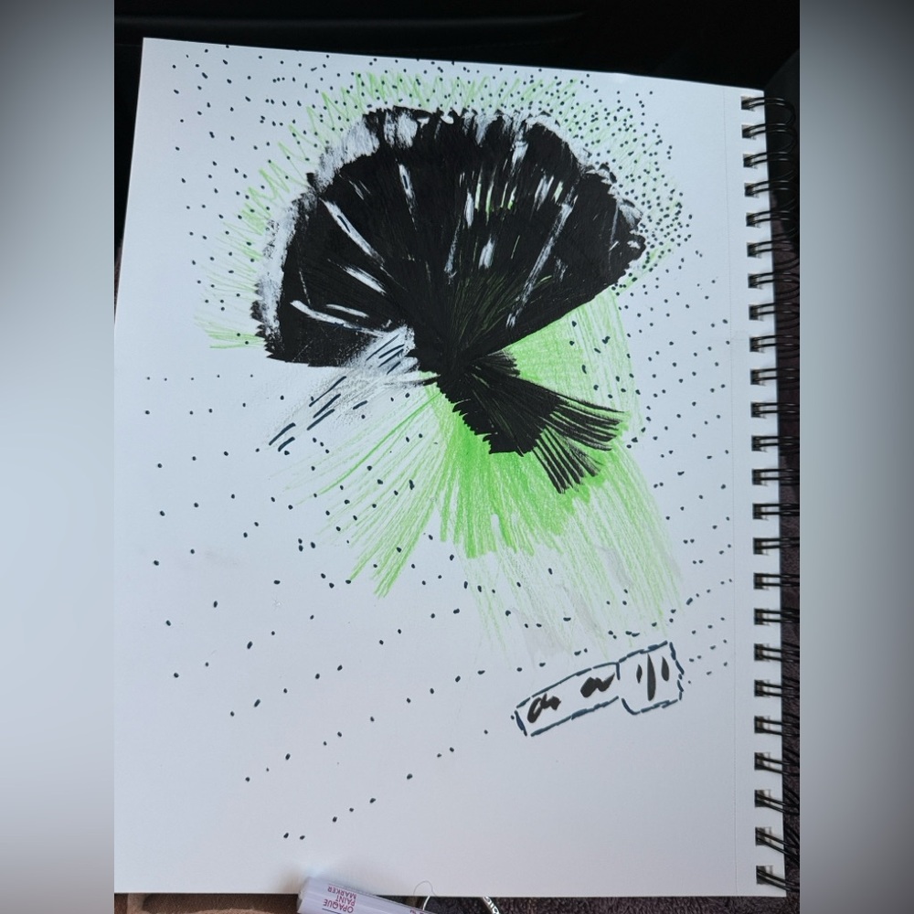 Abstract Black and Green painting 1/1 made by me